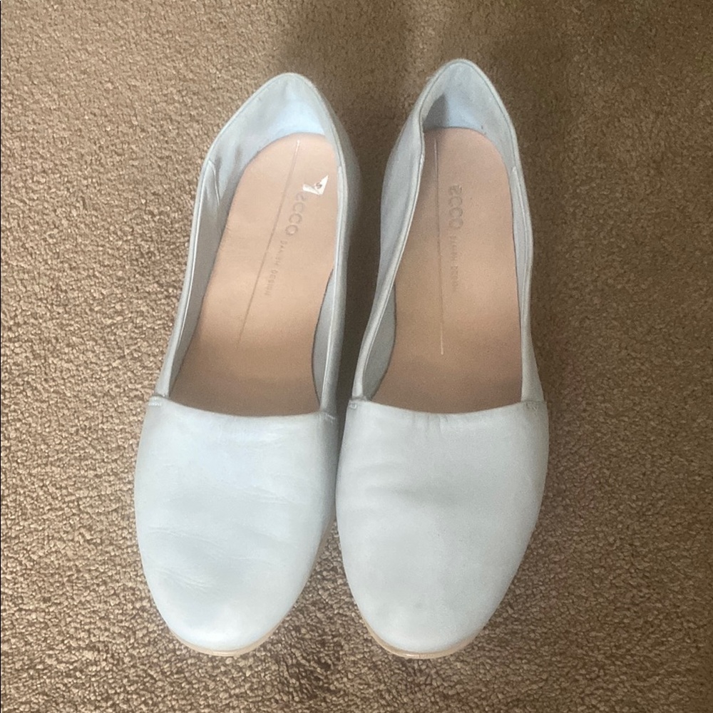 ECCO Women's Blue Leather Flats